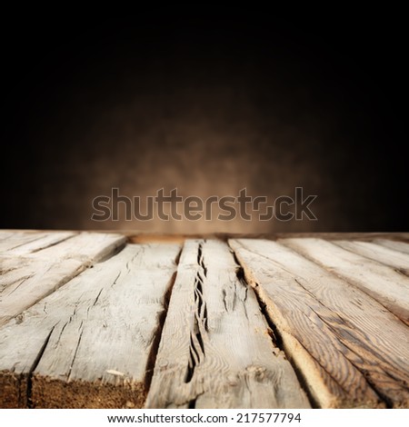 dark shadow of wall and board of wood space