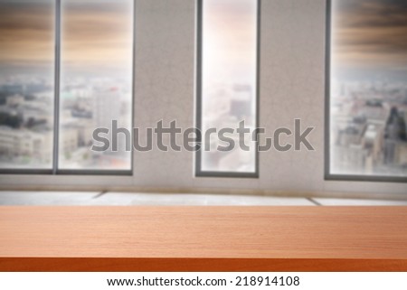 top of desk in office and red color