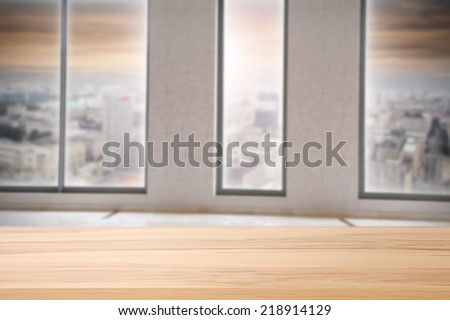 top of desk in office and free space