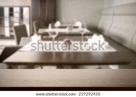 dark desk and restaurant
