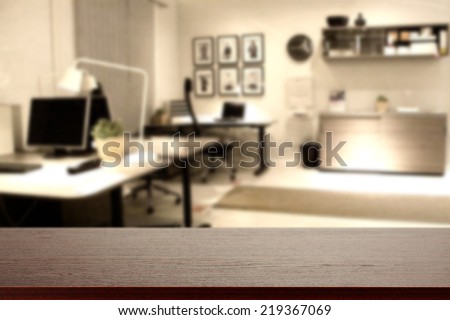 dark top and free space in office interior