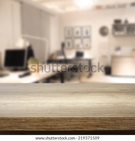 brown interior of office and brown wooden desk space