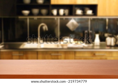 desk of red in kitchen
