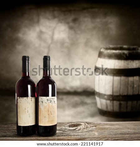 gray dark interior and vintage wine