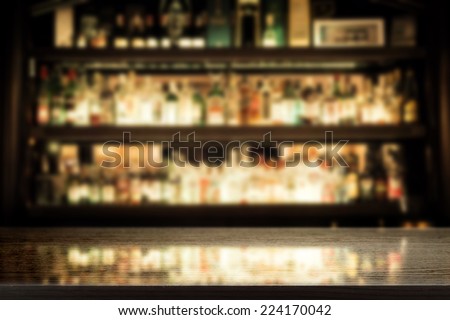 black background of bar and desk of free space for you glass