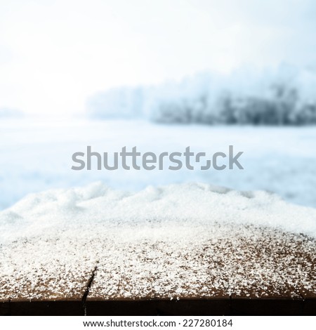 holiday background of frost on desk