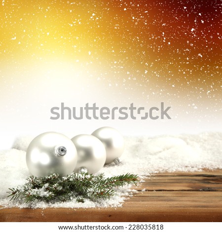 shiny background of holiday and balls of silver