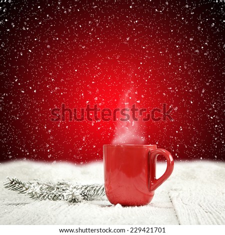 hot coffee and red mug