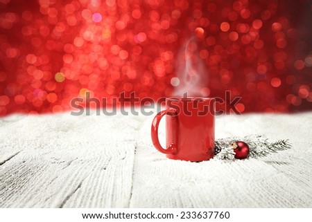 decoration of red mug