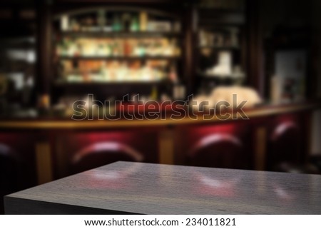 dark desk and bar