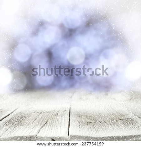 natural table top and snow