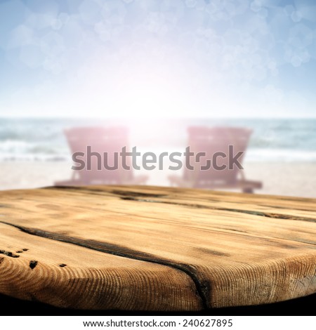 coast sea and worn table place