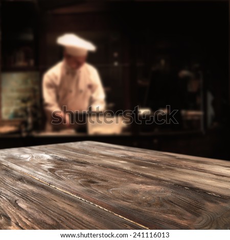 interior of restaurant and cook with top