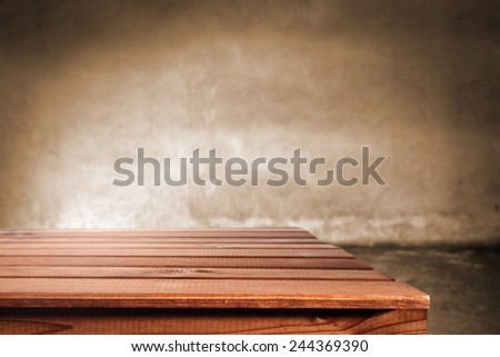 dark brown interior space and red brown table