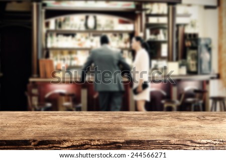 retro old top and background of bar interior