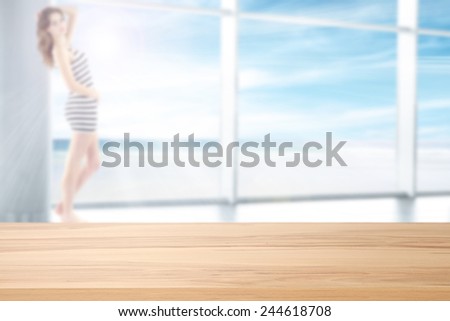yellow desk and woman