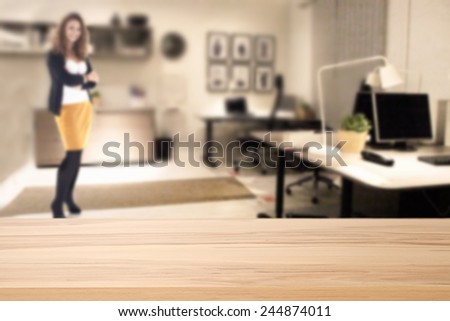 yellow desk in office