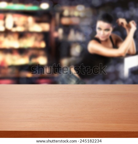 background of sexy woman in bar and board