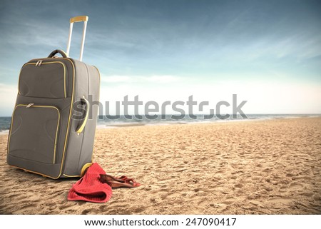 bag sand and towel