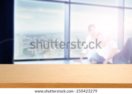 yellow desk space woman and man