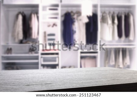 wardrobe interior and black desk space