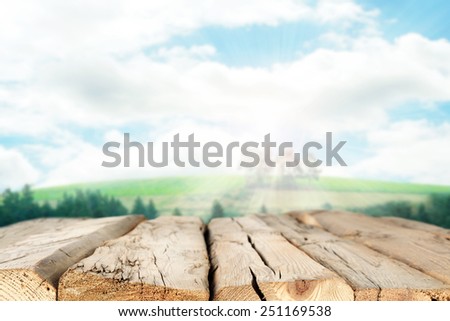 spring time and wooden floor