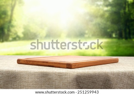 table and desk of wood in garden