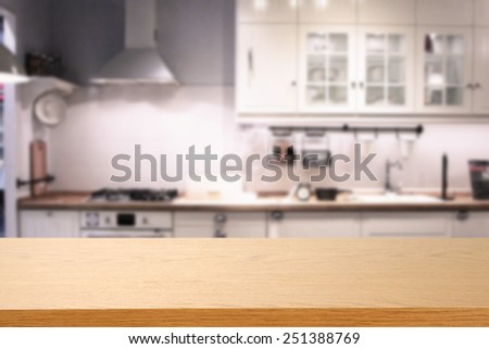 kitchen place and desk of wood