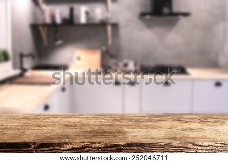 brown old worn kitchen top and furniture space