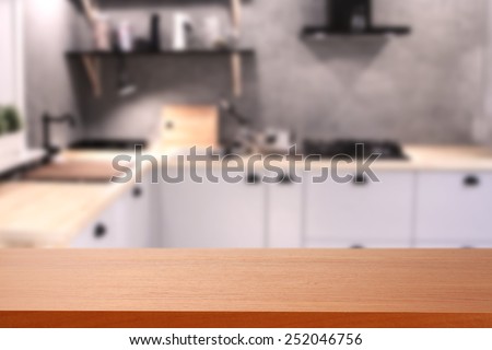 brown furniture desk in kitchen