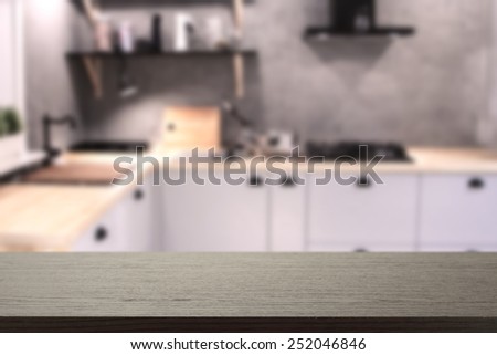 black desk in kitchen