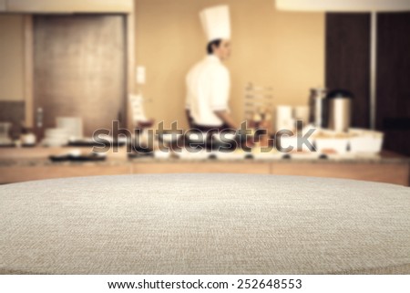 table of tablecloth and cook