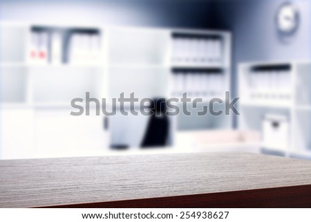 dark desk in office space
