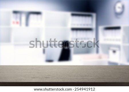 black desk space and office