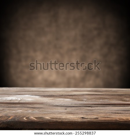 brown old wall background and desk
