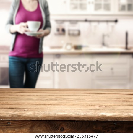 room of kitchen and woman