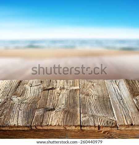 sea and worn table