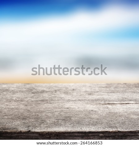 background of summer and gray desk space and free space for you