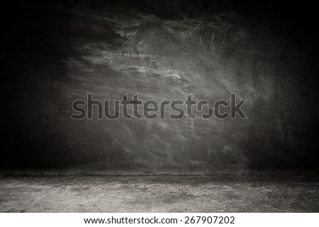 dirty room with wall of chalkboard
