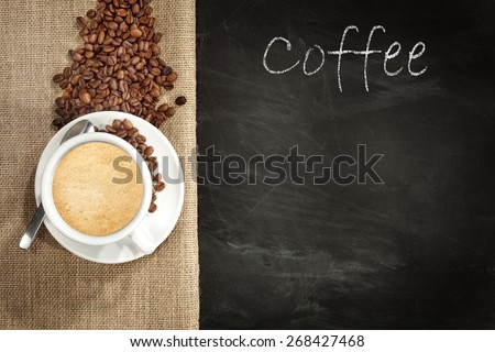 smell of coffee and coffee beans of brown color