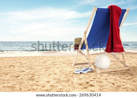 ball red towel and chair