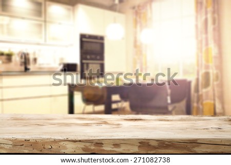 kitchen desk and sun light
