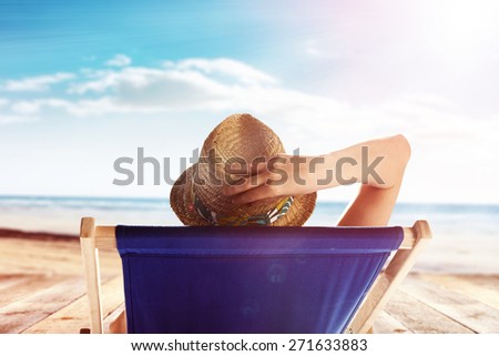 summer time and woman on chair