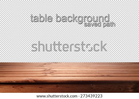isolated photo with saved path of brown old table of wood