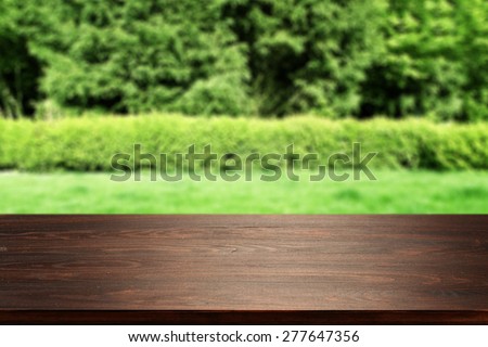 dark desk and grass