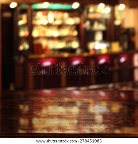 blurred background of board of bar