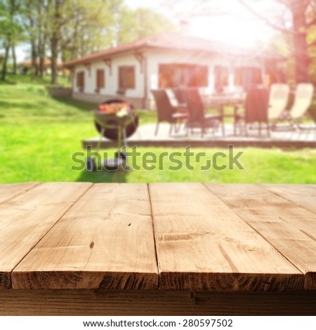 empty table and grill