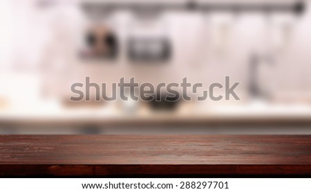 dark brown desk top in kitchen