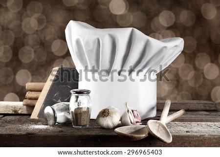books and white cook hat