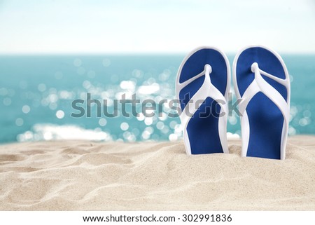 summer shoes and sand